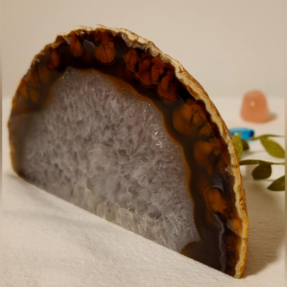 1 Beautiful Genuine natural polished Brazilian agate Bookend
